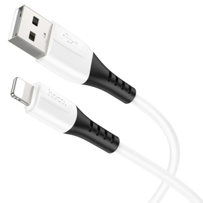 кабель hoco x82 silicone usb - lightning 2.4a/1m (білий) 
