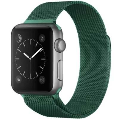 ремінець для apple watch milanese loop 42/44/45/49 mm (dark green) 