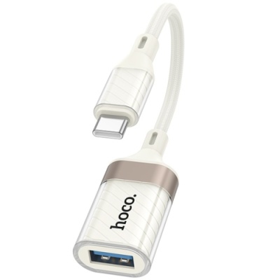 перехідник otg hoco ua39a type-c - usb (білий apricot) 