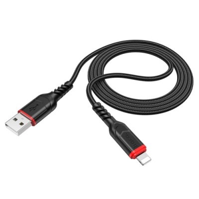 кабель hoco x59 victory usb - lightning 2.4a/1m (чорний) 