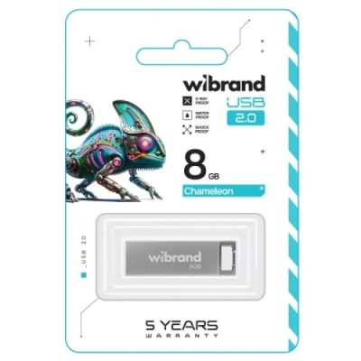 usb флеш-накопичувач wibrand 8gb chameleon (срібло) 