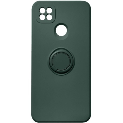 Купить силіконовий чохол soft silicone casevsmagnet ring для xiaomi redmi 9c/10a - dark green онлайн