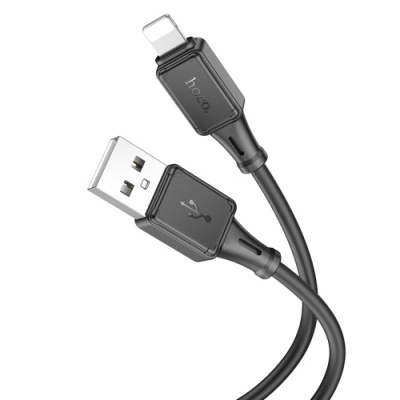 кабель hoco x101 silicone usb - lightning 2.4a/1m (чорний) 