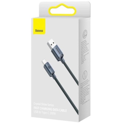 кабель baseus crystal shine usb - type-c 100w 5a/1.2m (cajy000401) (black) 