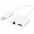 перехідник xo nbr172b lightning male - lightning (female) + 3,5 (female) with control (білий) 