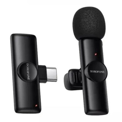 мікрофон петличний бездротовий borofone bfk16 type-c (чорний) 