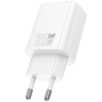 мережевий зарядний пристрій hoco n61 1usb/18w/qc3.0 + 1type-c/20w/pd (білий) 