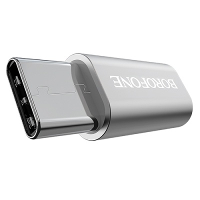 перехідник borofone bv4 microusb - type-c (сталевий) 