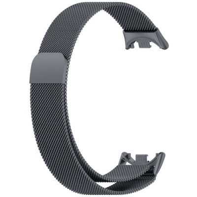 ремінець для xiaomi mi band 8/9/10 (milanese loop vs magnet) (темно-сірий) 