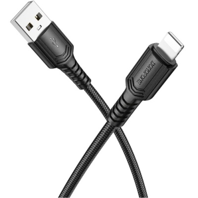 кабель borofone bx116 usb - lightning 2.4a/1м (чорний) 