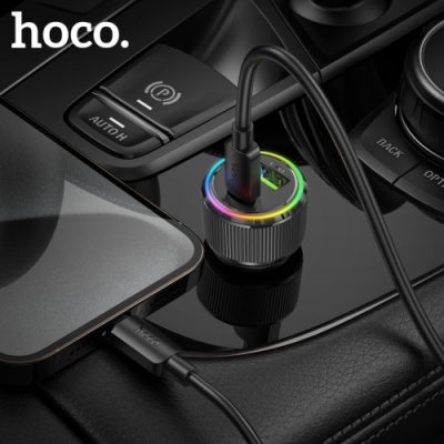 Автомобільний Зарядний Пристрій Hoco NZ14A 1USB/18W/QC3.0 + 1Type-C/20W/PD (Чорний)