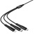 кабель hoco x123 3in1 usb/type-c - lightning + microusb + type-c 1м (чорний) 