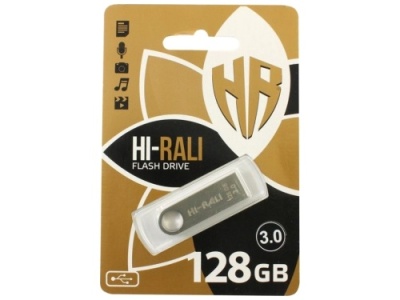 usb флеш-накопичувач hi-rali shuttle 128gb (сталевий) 
