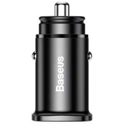 Автомобільний Зарядний Пристрій Baseus Square Metal (CCALL-AS01) 1USB/30W/QC4.0 + 1Type-C/30W/PD (Black)