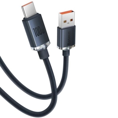 кабель baseus crystal shine usb - type-c 100w/2m (cajy000501) (black) 