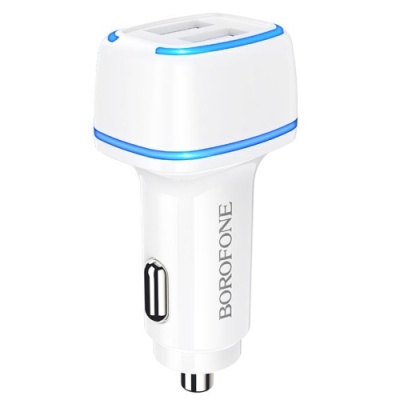 Автомобільний Зарядний Пристрій Borofone BZ14 2USB/2.4A (Білий)