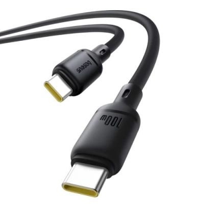 кабель baseus silky series fast charging type-c - type-c 100w/1m (p10377704113-00) (black) 