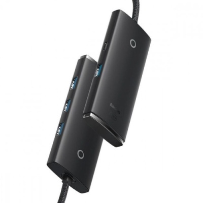 usb hub baseus lite series 4-port (type-c to usb3.0*4) (wkqx030401) 1m black 