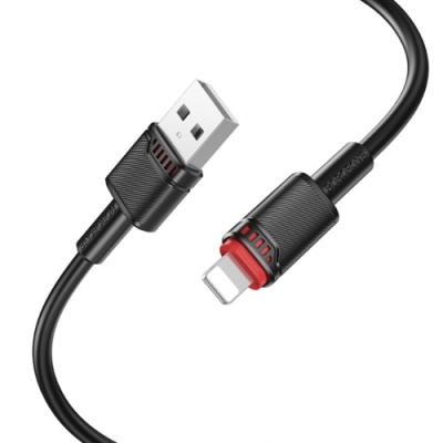 кабель borofone bx110 usb - lightning 2.4a/1м (чорний) 