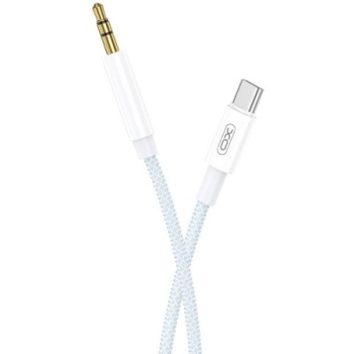 кабель aux xo nbr211b type-c male + 3.5 (male) 1m (білий) 