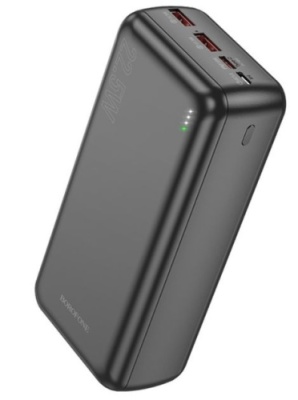 додаткова батарея power bank borofone bj38b power pd20w+qc3.0 22.5w 30000 mah (чорний) 
