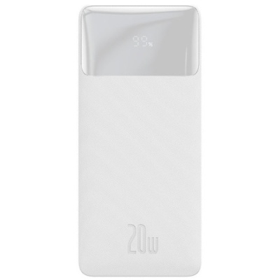 додаткова батарея power bank baseus bipow digital display 20w 20000mah white (ppbd050302) 
