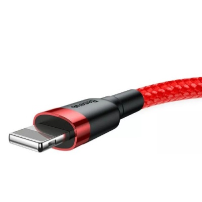кабель baseus cafule usb - lightning 2.4a/0.5m (calklf-a09) (red-black) 