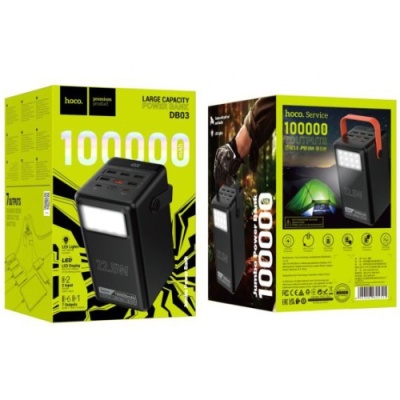 додаткова батарея power bank hoco db03 endure qc3.0 22.5w 100000 mah (чорний) 