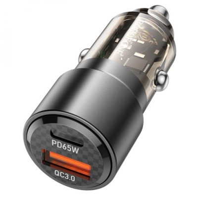 Автомобільний Зарядний Пристрій Borofone BZ20A Smart 83W dual port PD65W+QC18W (Чорний)