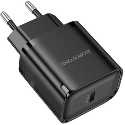 мережевий зарядний пристрій borofone ba84a 1type-c/30w/pd (чорний) 