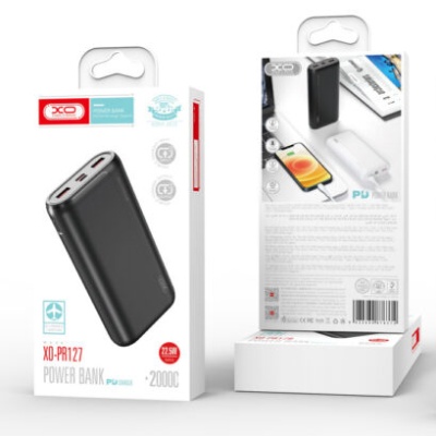 додаткова батарея power bank xo pr127 pd20w+qc22.5w 20000 mah (чорний) 
