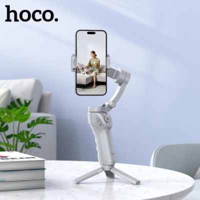 портативний стабілізатор hoco k24 support 3-axis smart gimble для смартфонів і екшн-камер (сірий) 