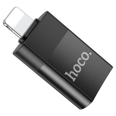 перехідник hoco ua17 ip male to usb female usb2.0 adapter (чорний) 