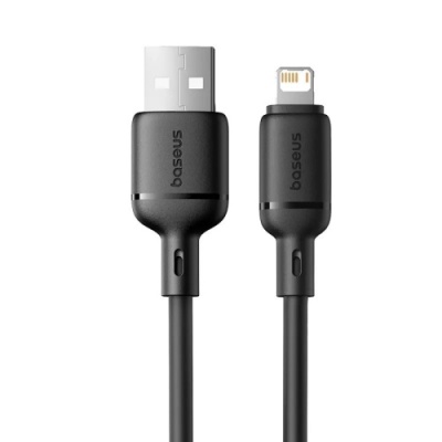 кабель baseus silky series fast charging usb - lightning 2.4a/1m (p10377702113-00) (black) 