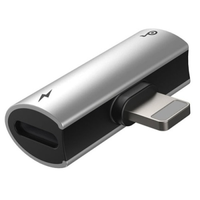 перехідник baseus l46 lightning - (lightning audio+lightning charge) (cal46-s1) (black-silver) 