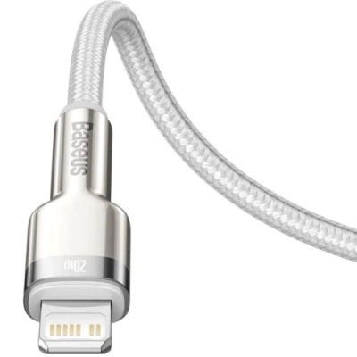 кабель baseus cafule metal (pd) type-c - lightning pd20w/2m (catljk-b02) (white) 