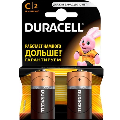 батарейка duracell lr14 (2шт) 
