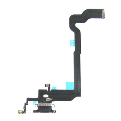 шлейф для apple iphone x на роз'єм зарядки з мікрофоном (чорний) оригінал