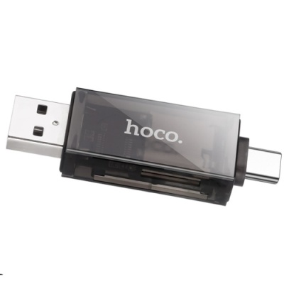кардрідер hoco dhd01 2-in-1 (чорний) 