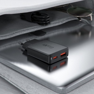 мережевий зарядний пристрій acefast a69 pd30w (1type-c/1usb) (чорний) 