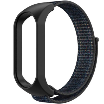 ремінець для xiaomi mi band 3/4/5/6/7 nylon (чорний) 