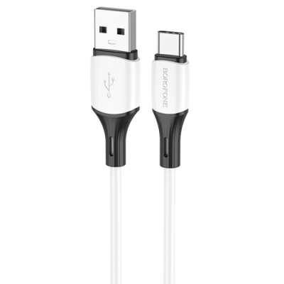 кабель borofone bx79 silicone usb - type-c 3.0a/1m (білий) 
