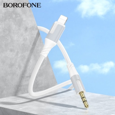 кабель aux borofone bl19 3.5mm(male) - lightning(male) 1m (білий) 