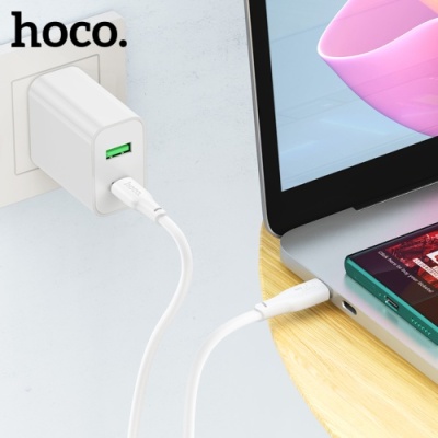 кабель hoco x93 force 60w type-c - type-c 2m (бiлий) 