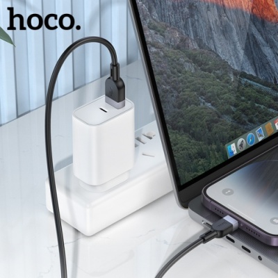 кабель hoco x109 silicone usb - lightning 2.4a/1m (чорний) 