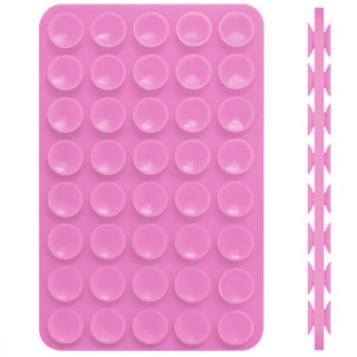 Купить силіконова тримач-присоска двостороння для телефону double side silicone (100*64мм) (рожевий) онлайн