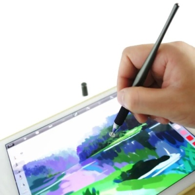 стилус ємнісний, високоточний, jot pro, двосторонній, металевий, сірий 