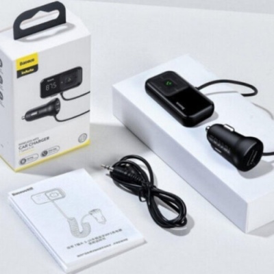 FM Модулятор Baseus (CCMT000201) T Shaped S-16 2USB (Чорний)