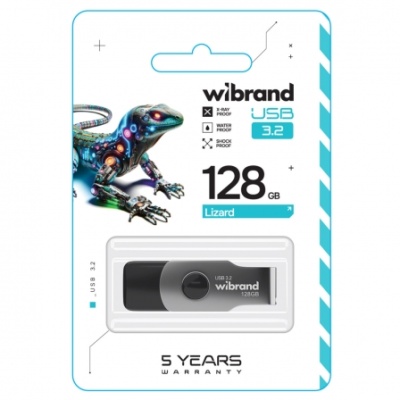usb флеш-накопичувач wibrand 128gb 3.2 lizard gen1 (чорний) 