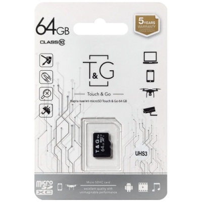 карта пам'яті tg microsdxc 64gb uhs-3 10 class (чорний) 